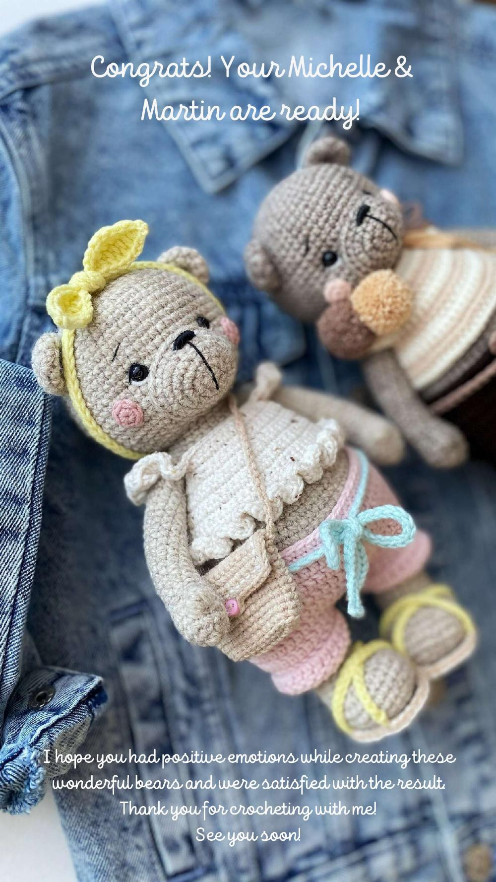 Bears Michelle and Martin Crochet Pattern