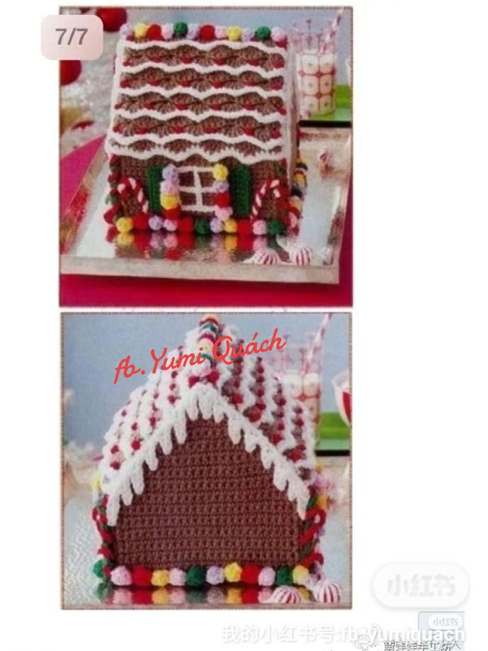 Beautiful Christmas candy house crochet pattern