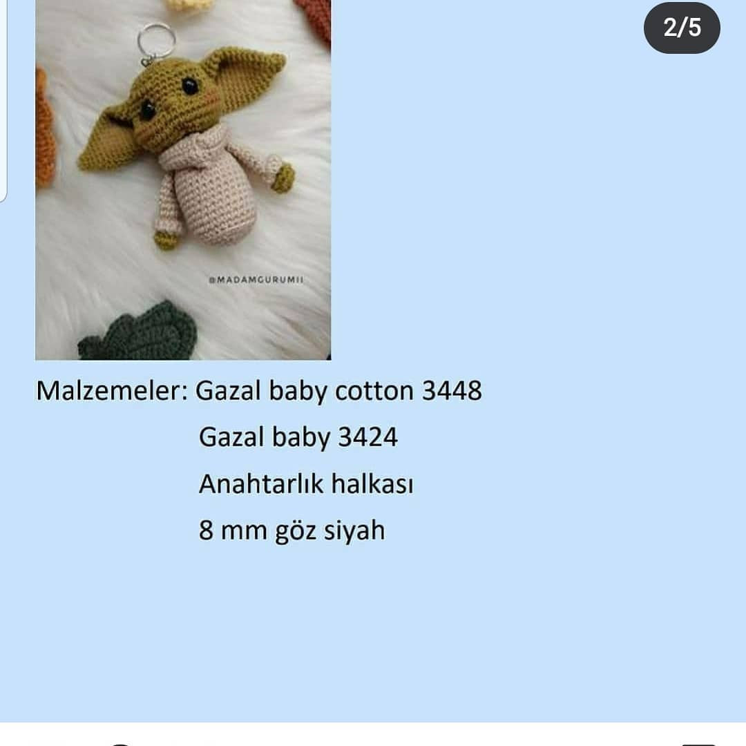 bebek yoda anahtarlık tığ işi modeli