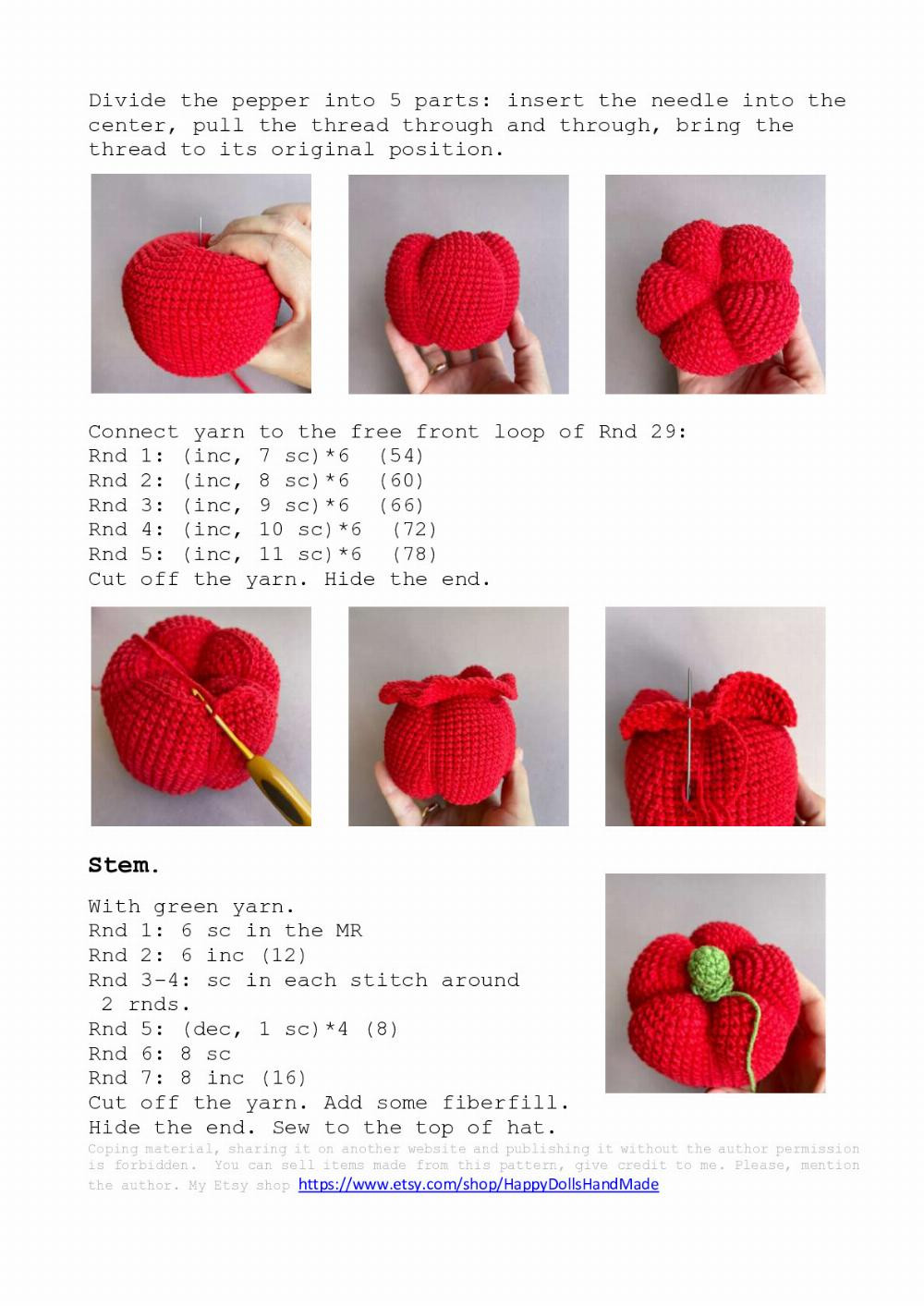 bell pepper gnome crochet pattern