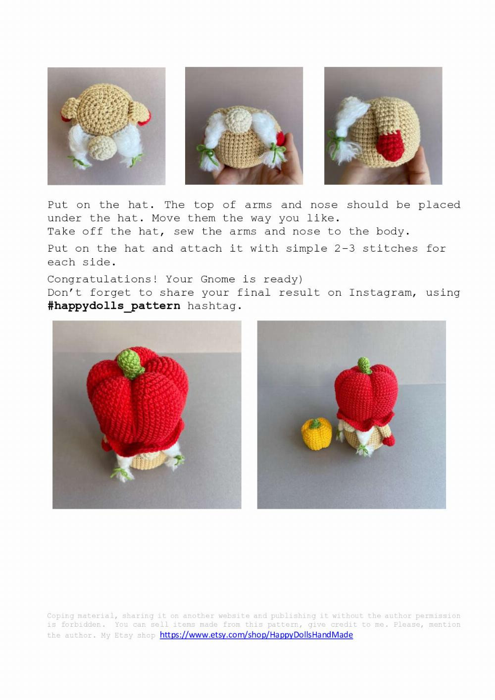 bell pepper gnome crochet pattern