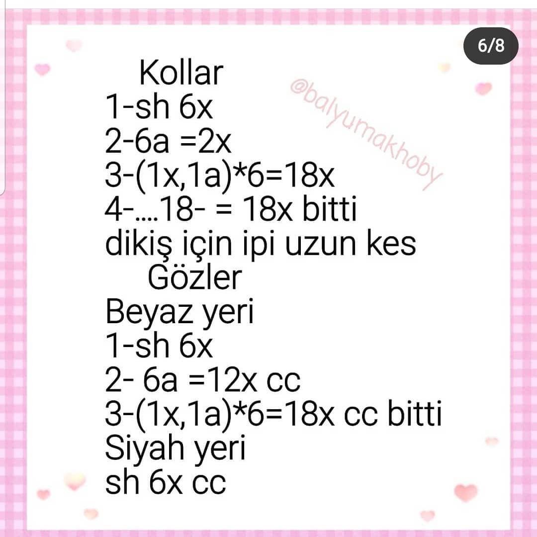 Beyaz göbekli pembe tavşan çantası için tığ işi modeli