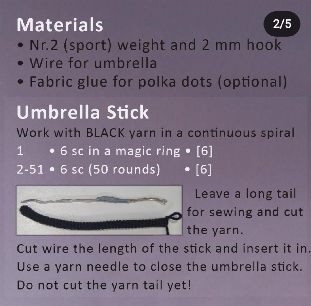 black umbrella crochet pattern