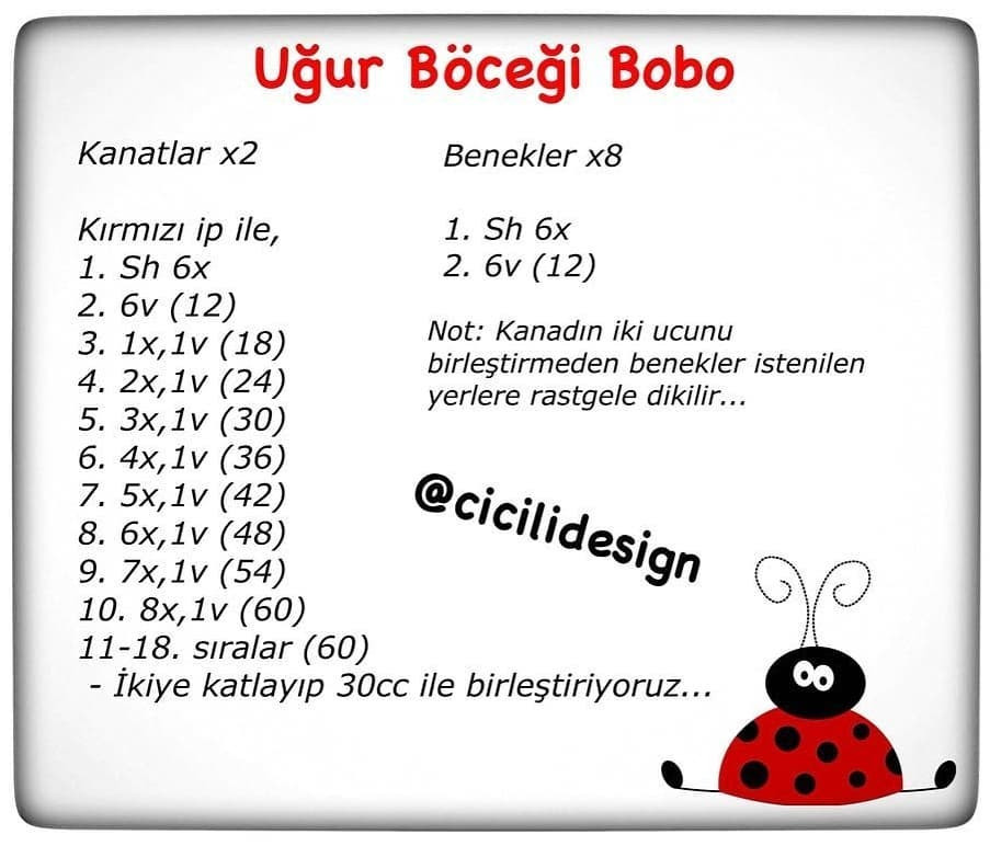 bobo bayanlar böcek tığ işi modeli