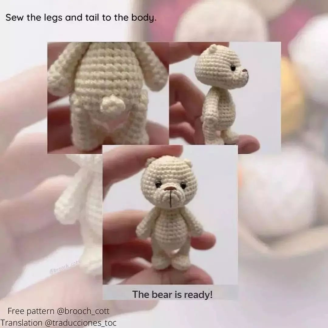 Brown bear and white bear crochet pattern