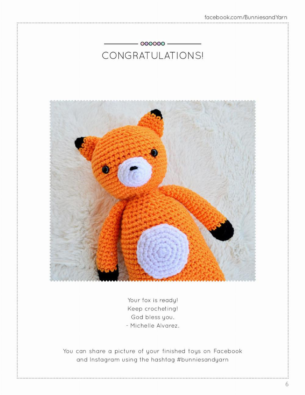 bunnies & yarn Sweet Fox Crochet Pattern