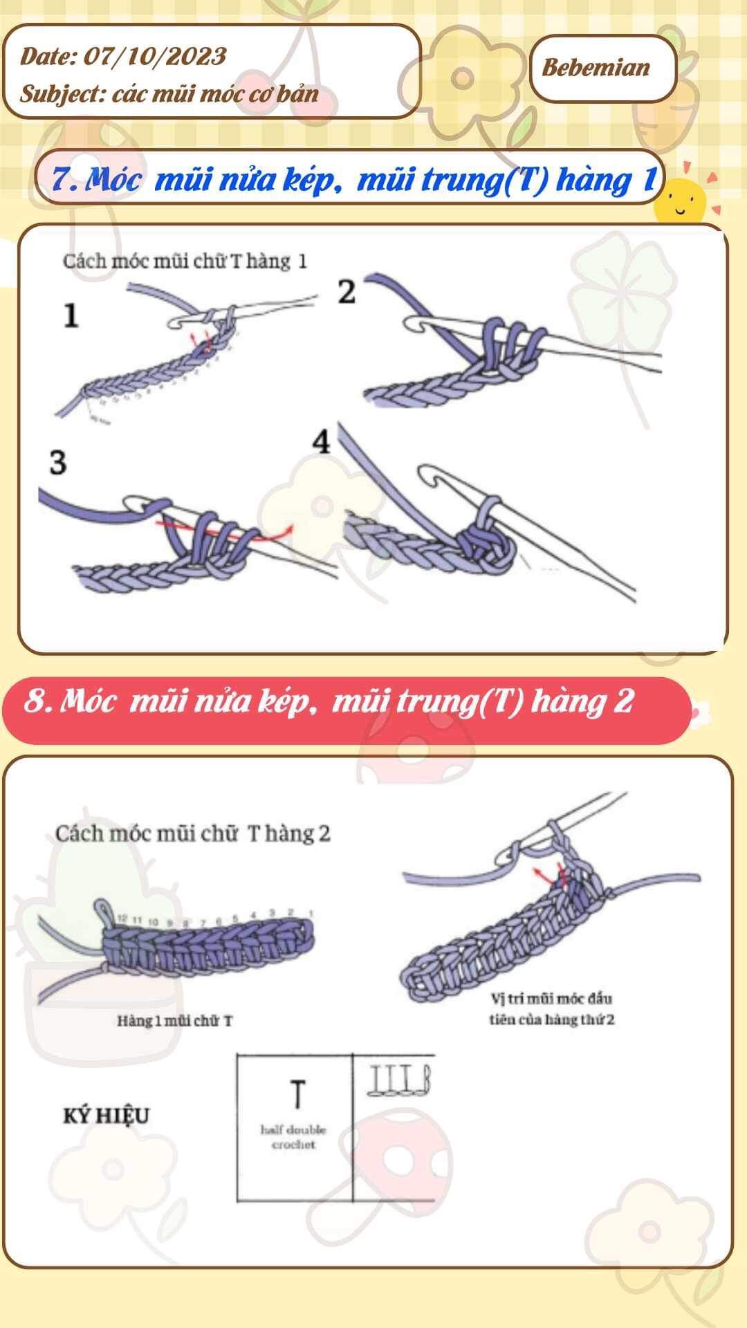 Các mũi móc cơ bản trong móc len