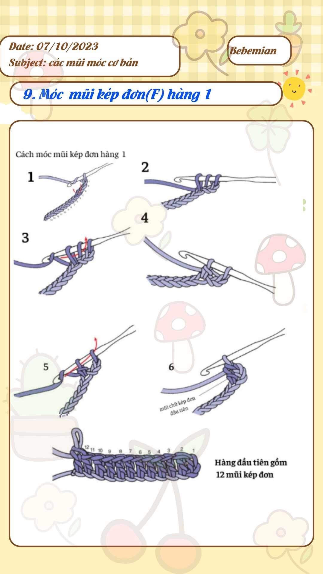 Các mũi móc cơ bản trong móc len