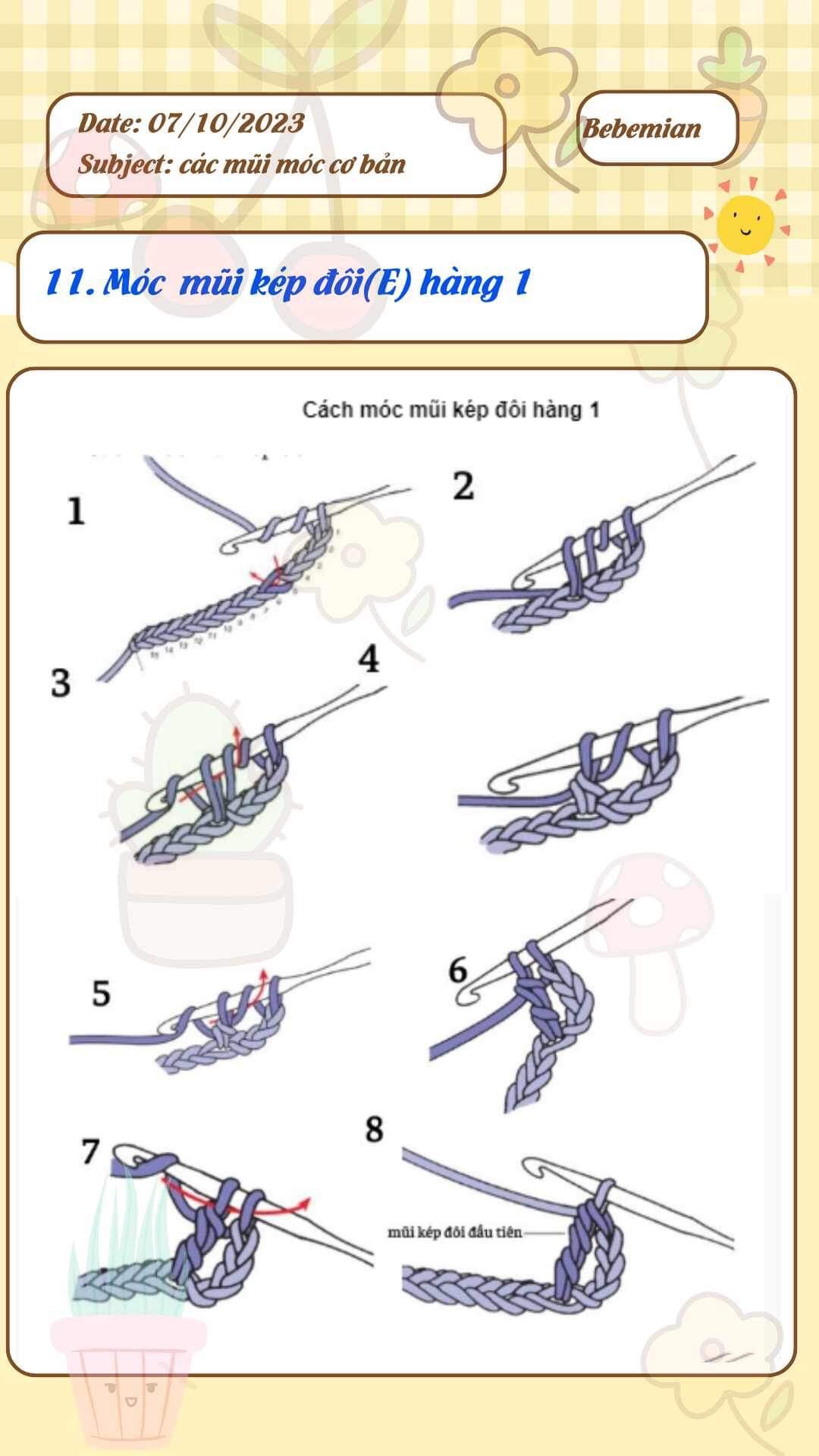 Các mũi móc cơ bản trong móc len