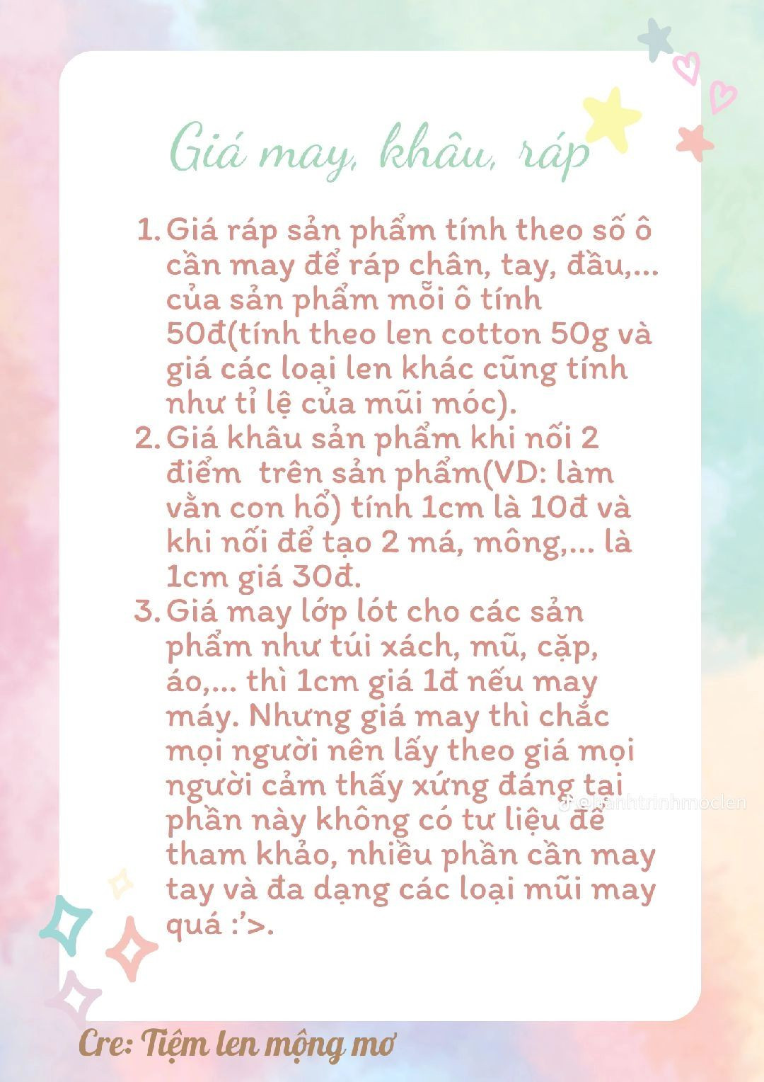 Cách tính tiền sản phẩm theo mũi móc (p1)