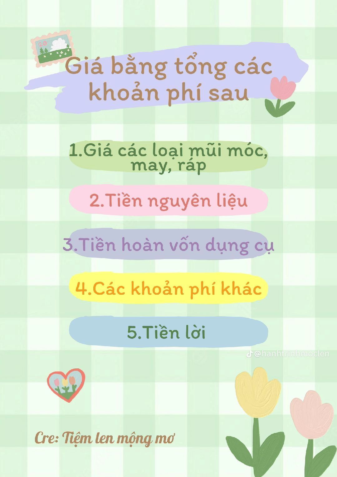 Cách tính tiền sản phẩm theo mũi móc (p1)