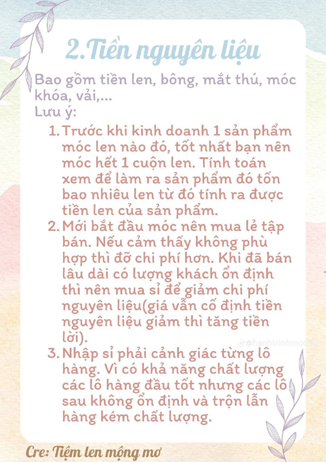 Cách tính tiền sản phẩm theo mũi móc (p2)