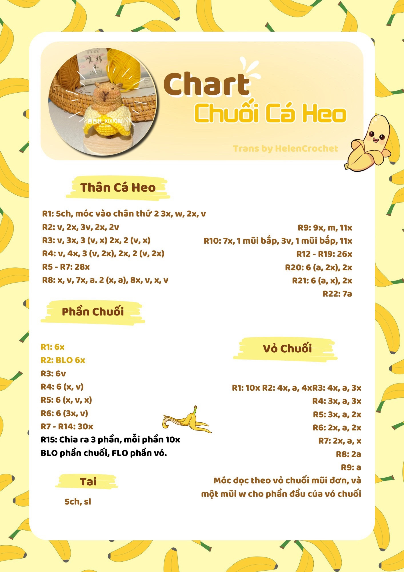 chart chuối cá heo