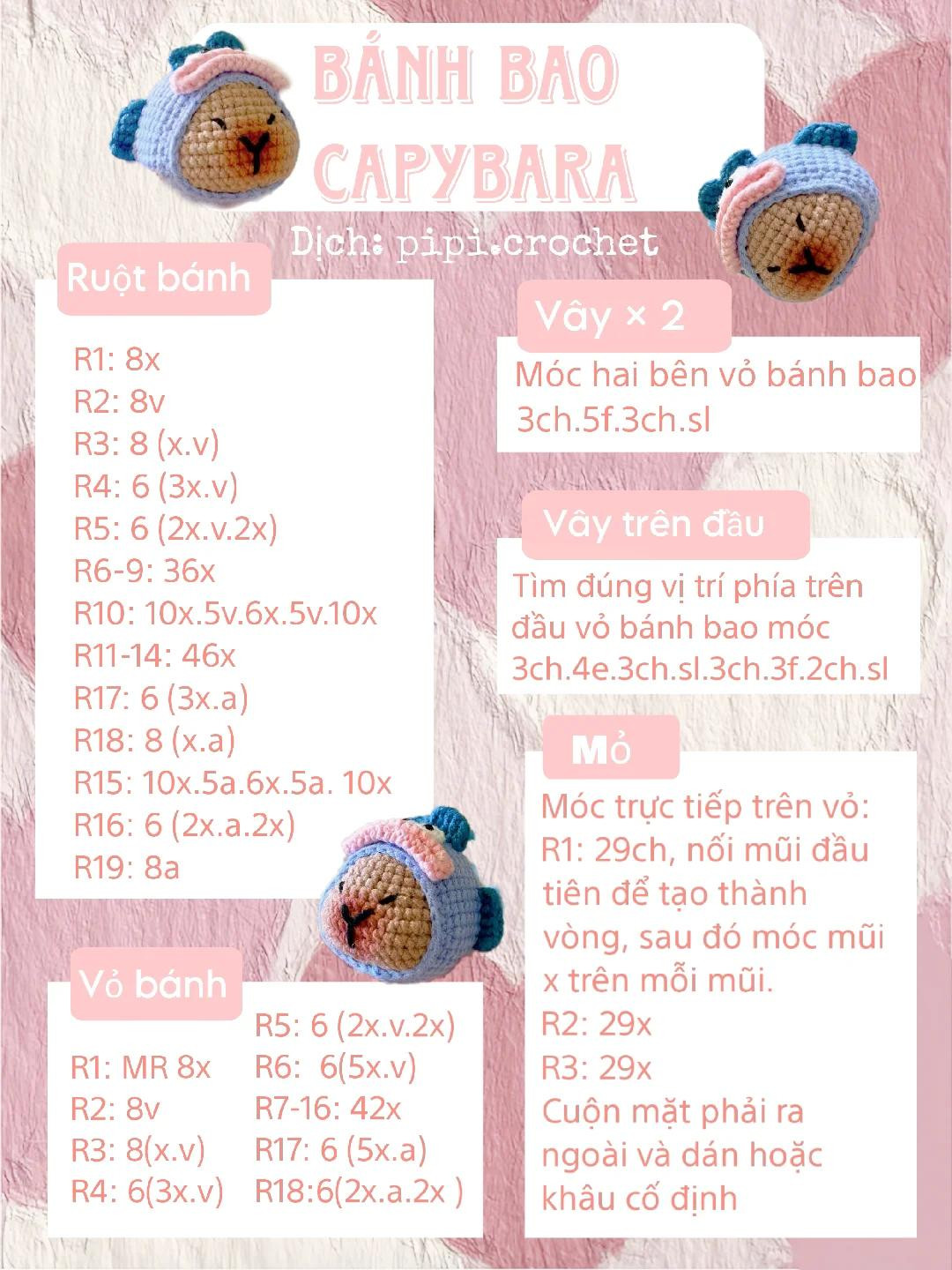 chart móc bánh bao capybara