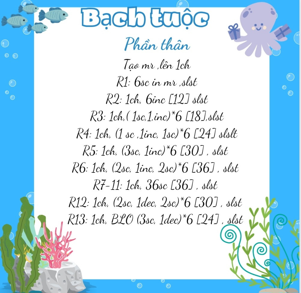 chart móc bé bạch tuộc