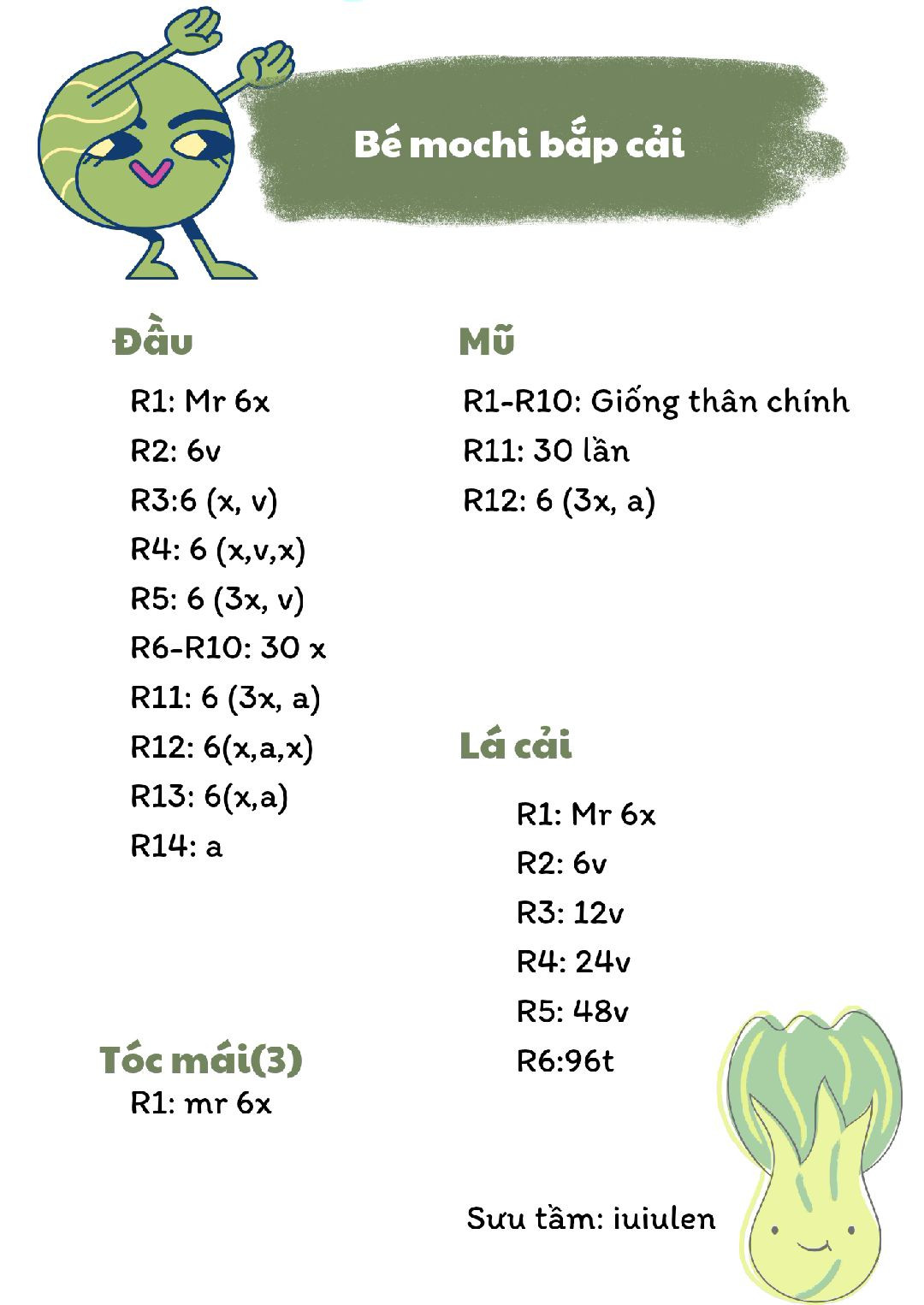 chart móc bé mochi bắp cải