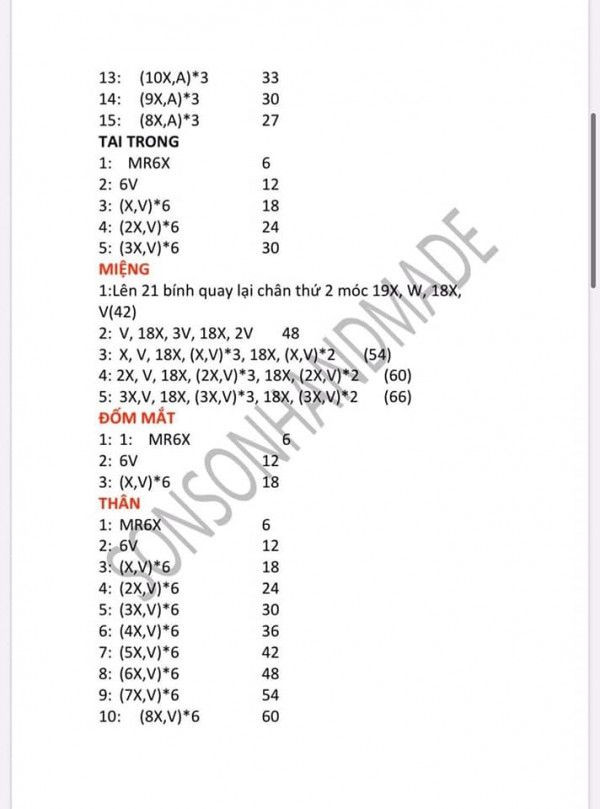 chart móc gấu