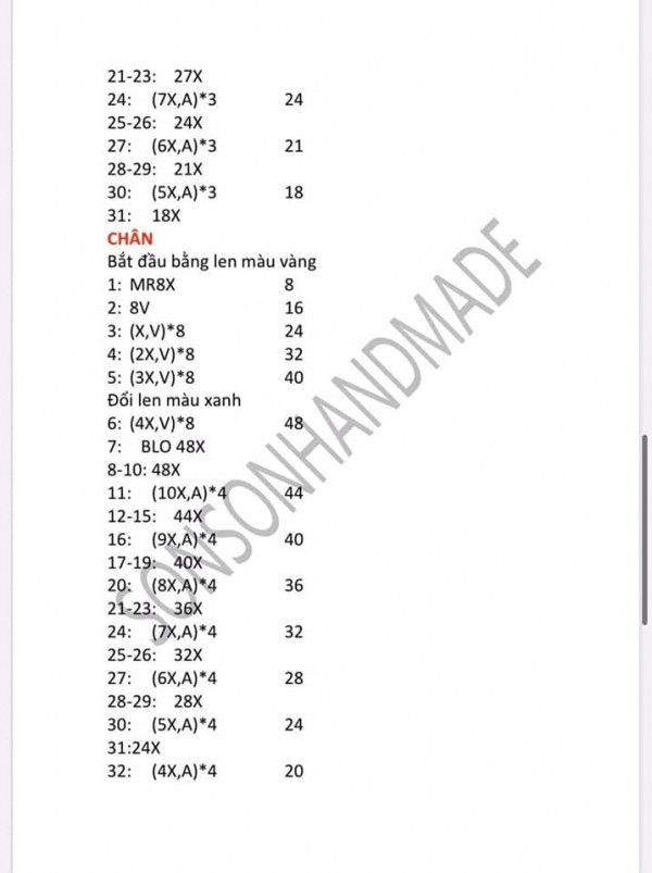 chart móc gấu