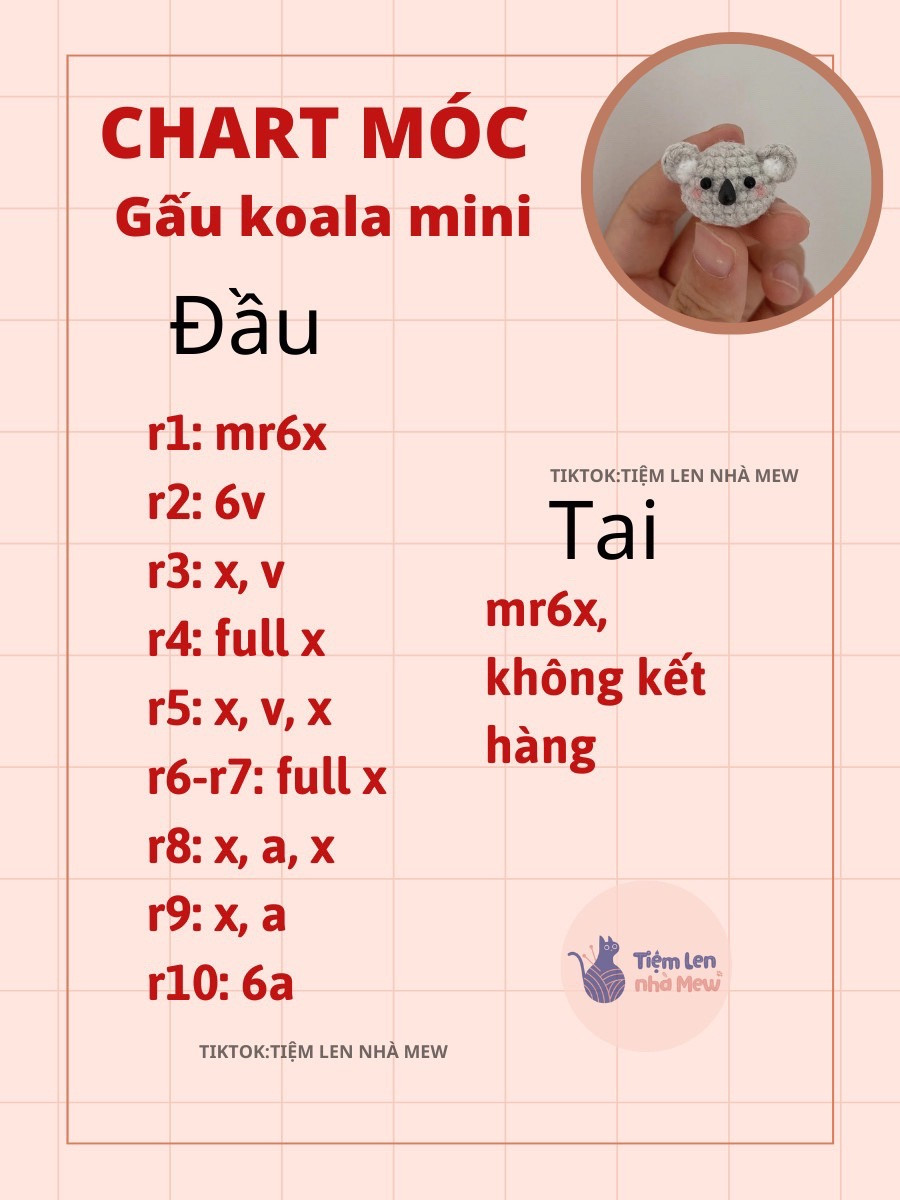 chart móc gấu koala mini