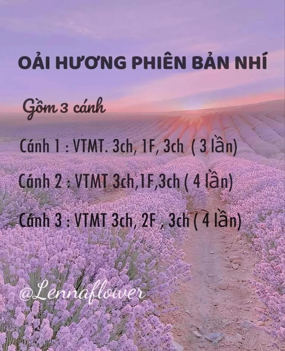 chart móc hoa oải hương phiên bản nhí.