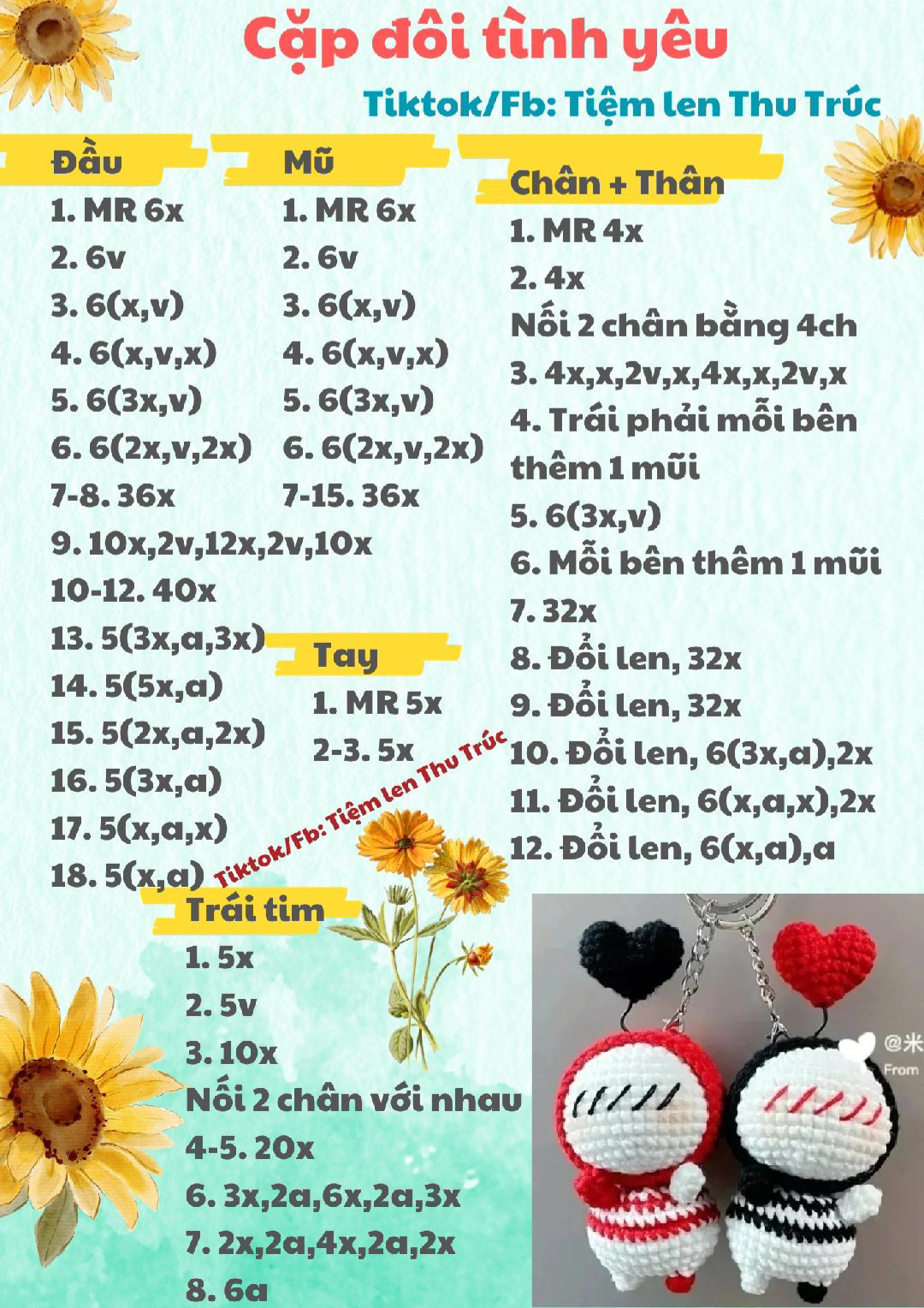 chart móc khóa cặp đôi tinh yêu.