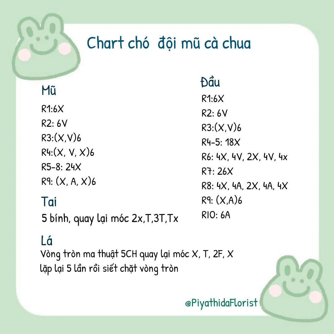 chart móc khóa chó đội mũ cà chua