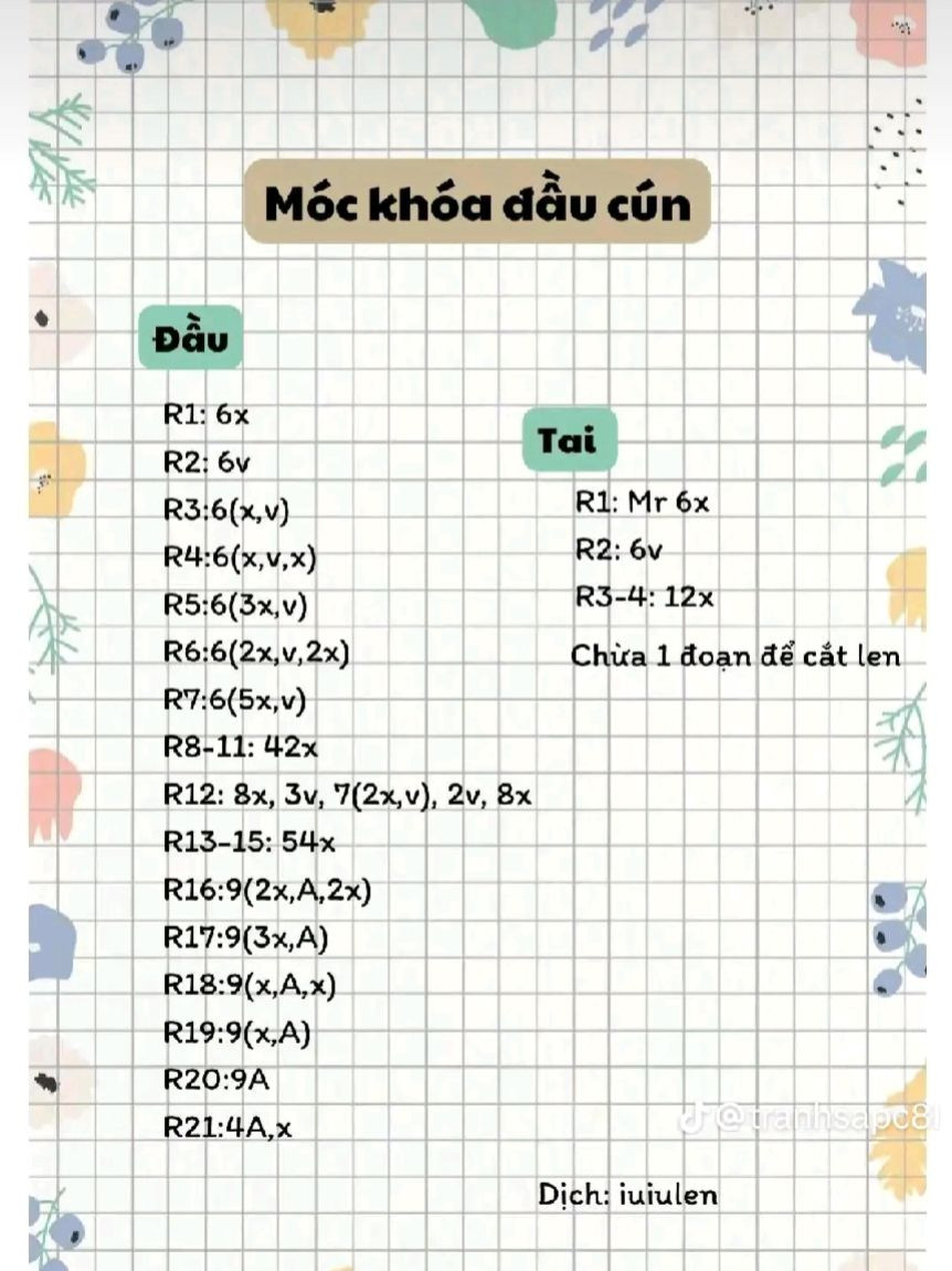 chart móc khóa đầu cún