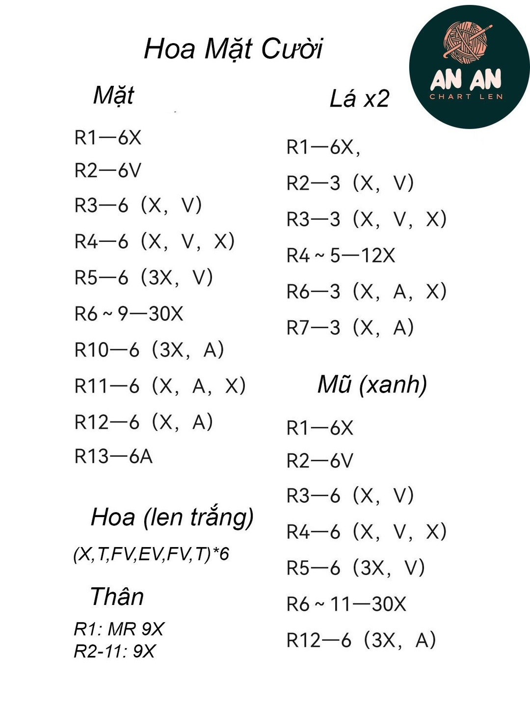 chart móc khóa hoa mặt cười