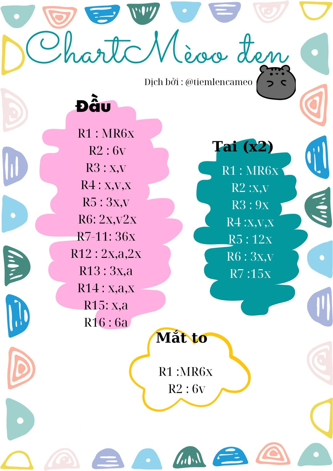 chart móc khóa mèo đen mắt màu vàng.