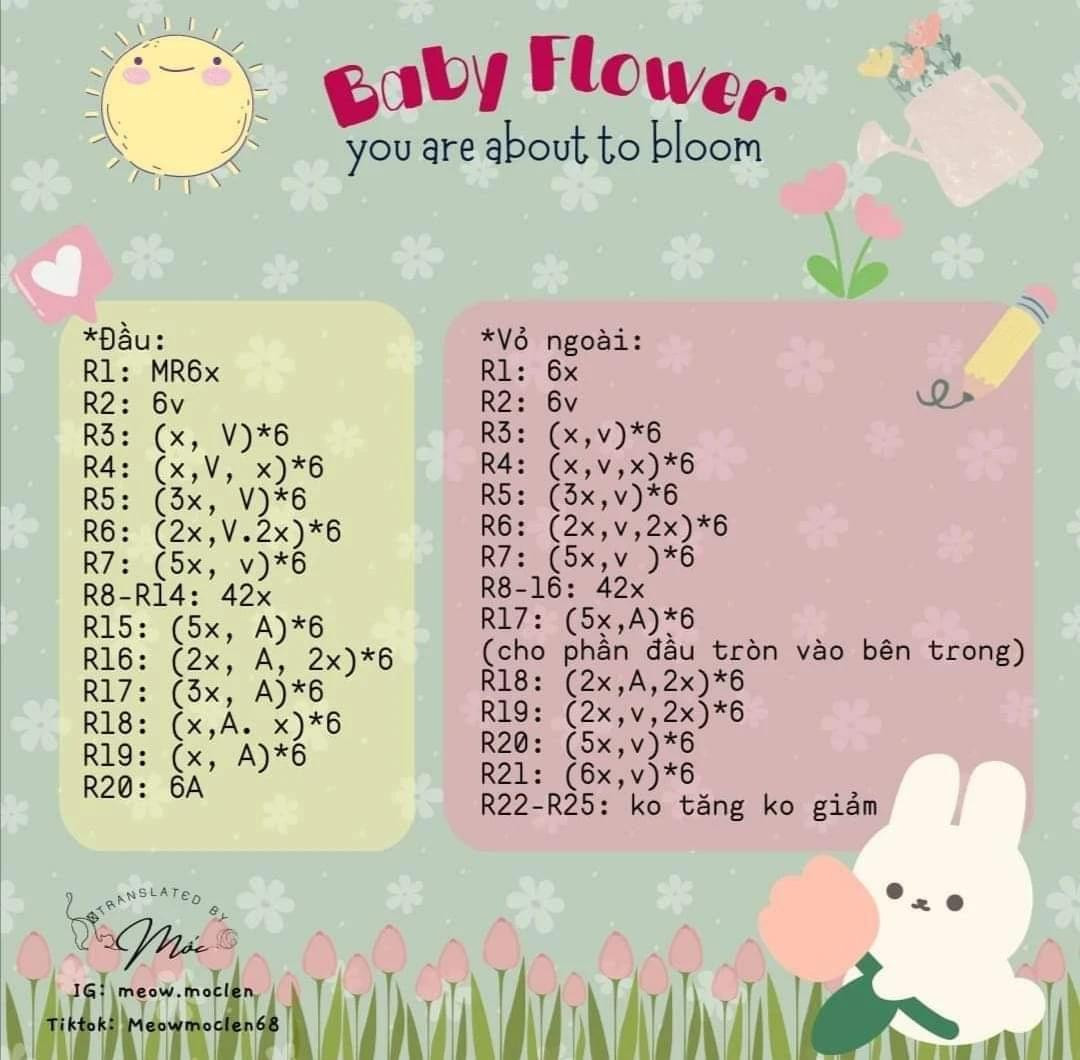 chart móc len baby flower