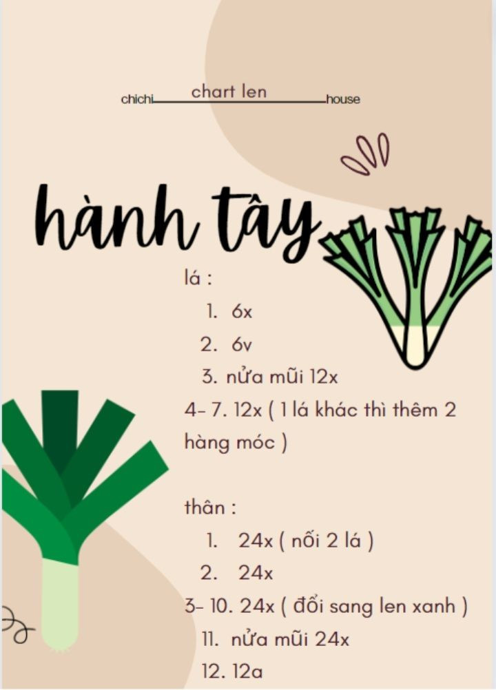 chart móc len hành tây