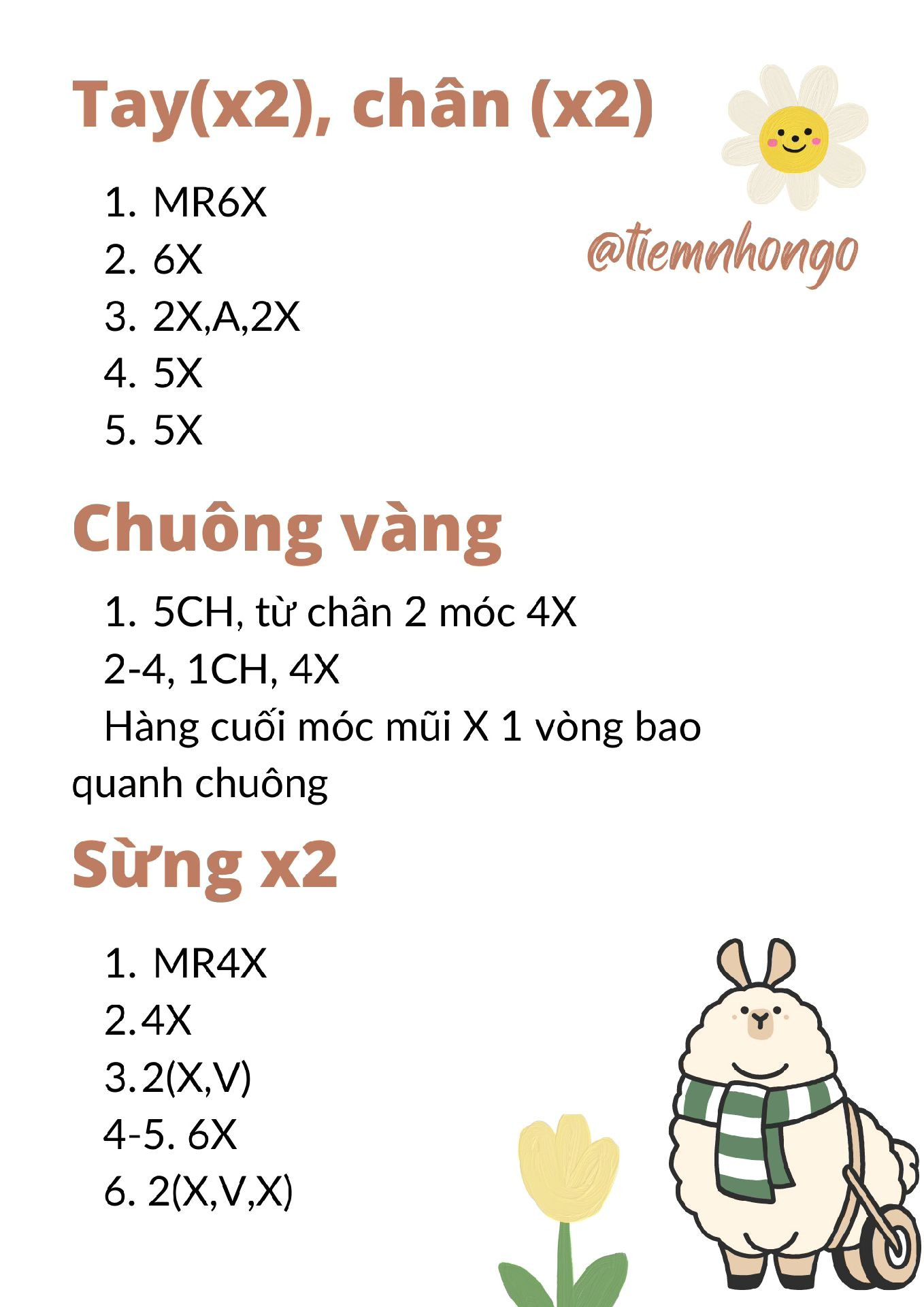 chart móc len móc khóa cừu