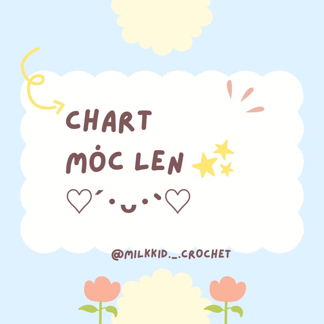 chart móc len móc khóa trứng ốp la.