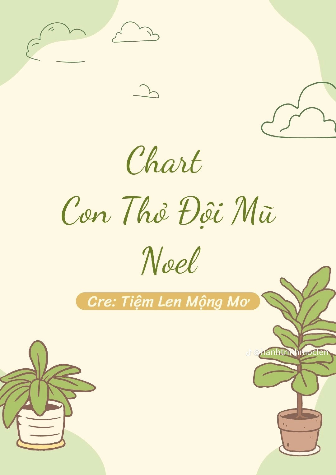 chart móc len thỏ đội mũ noel