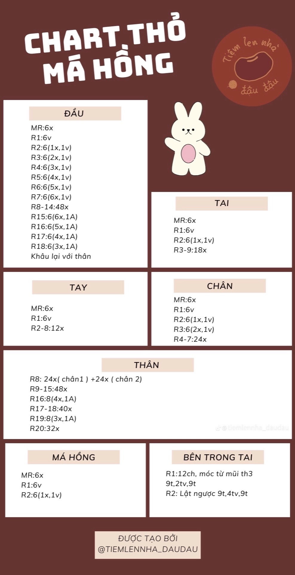 Chart móc len thỏ má hồng.