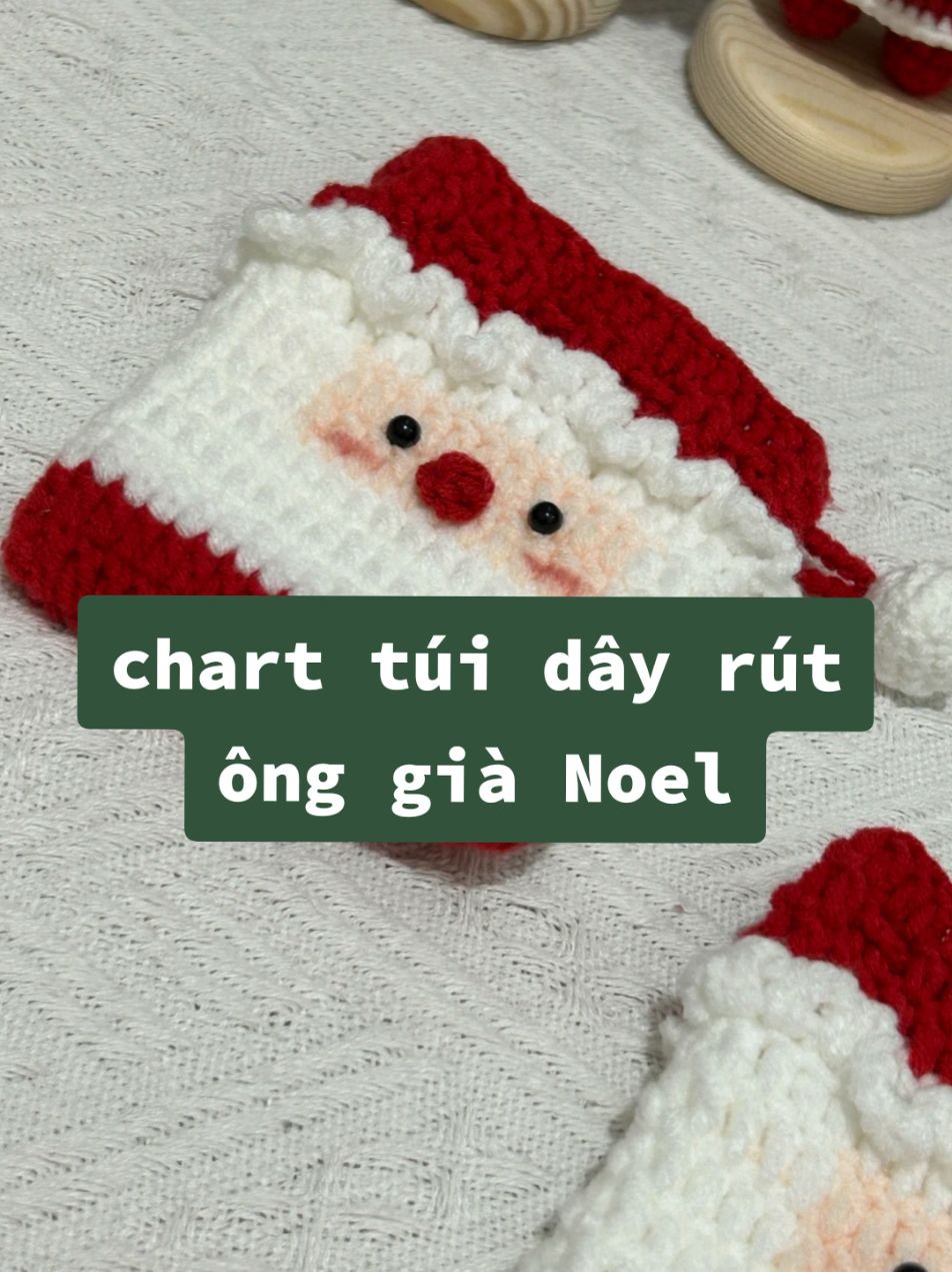 chart móc len túi dây rút ông già noel