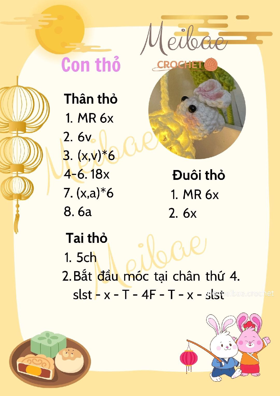 chart móc lồng đèn con thỏ