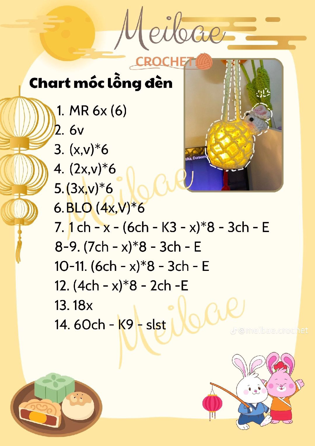 chart móc lồng đèn con thỏ