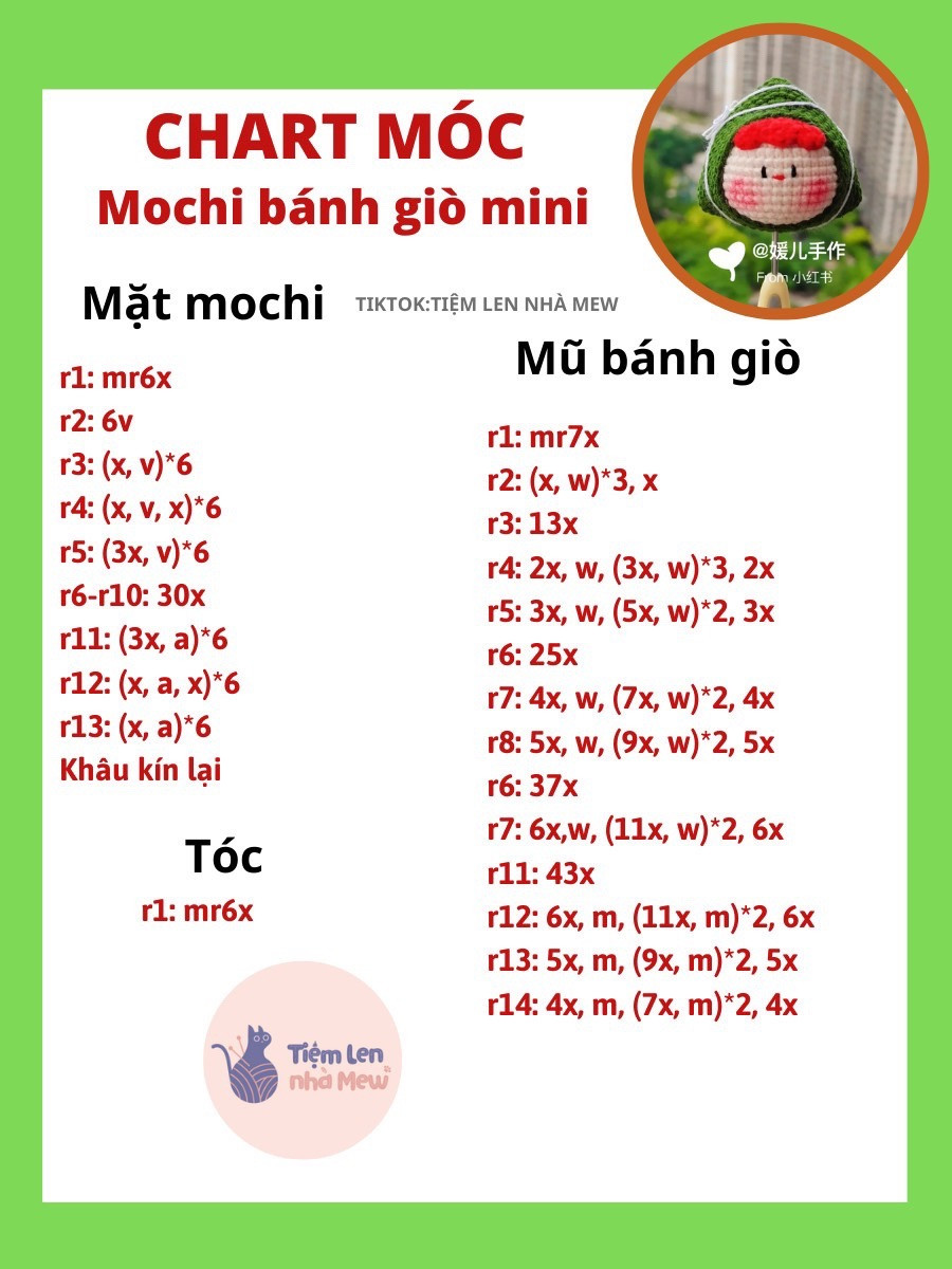 chart móc mochi bánh giò mini