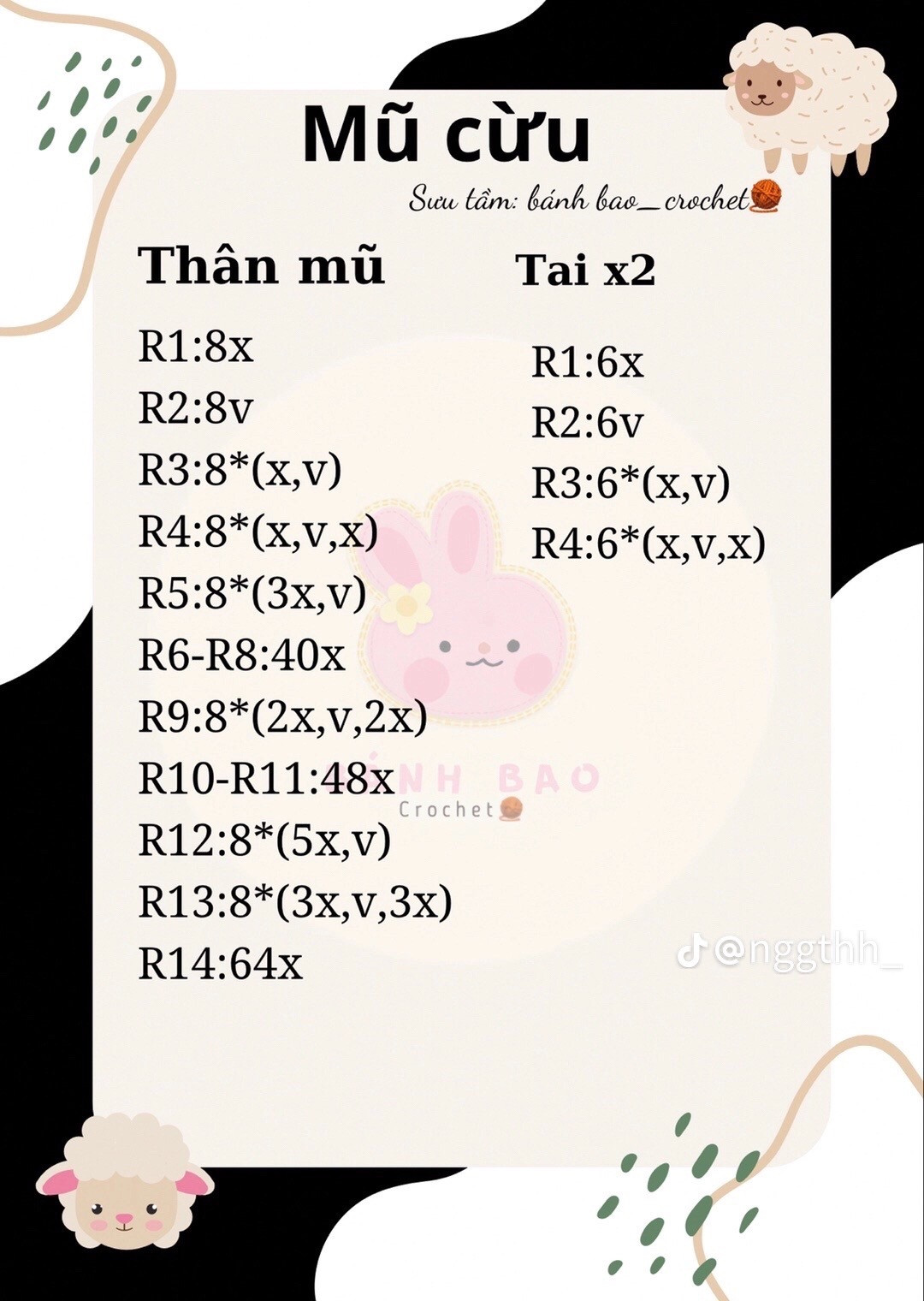 chart móc mũ cừu