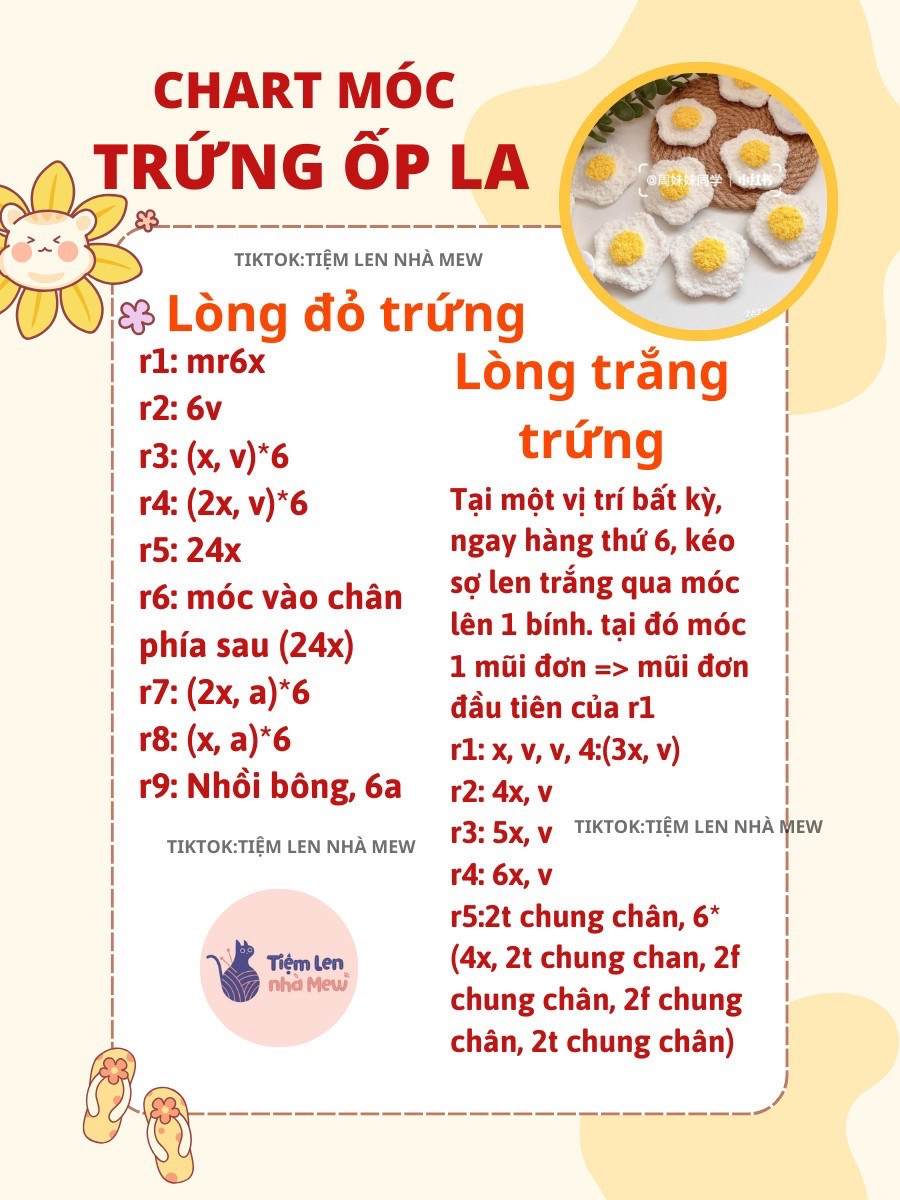 chart móc trứng ốp la