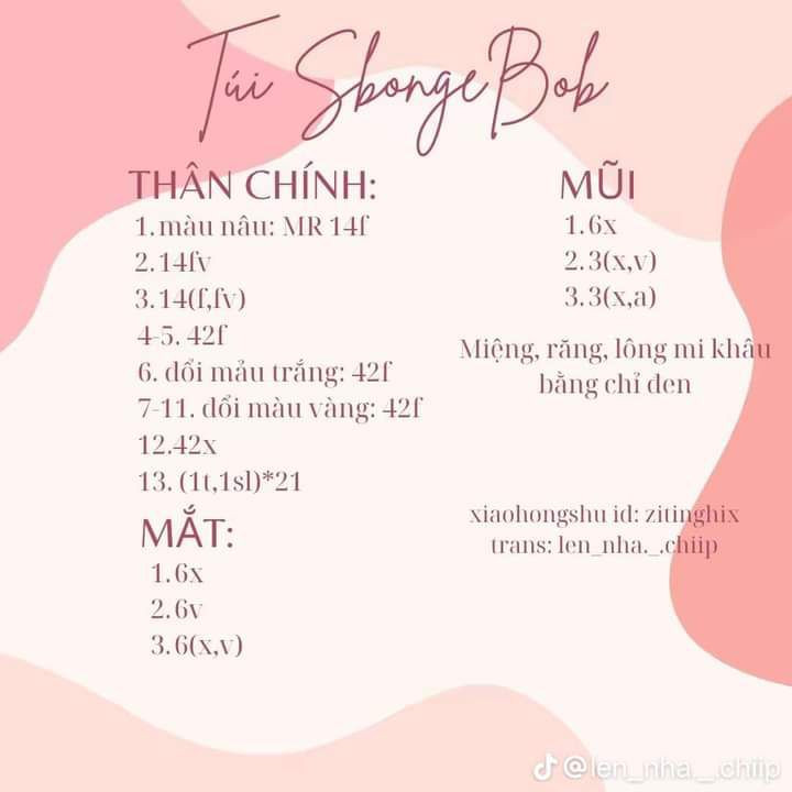 chart móc túi hổ, túi vịt, túi sbonge bob