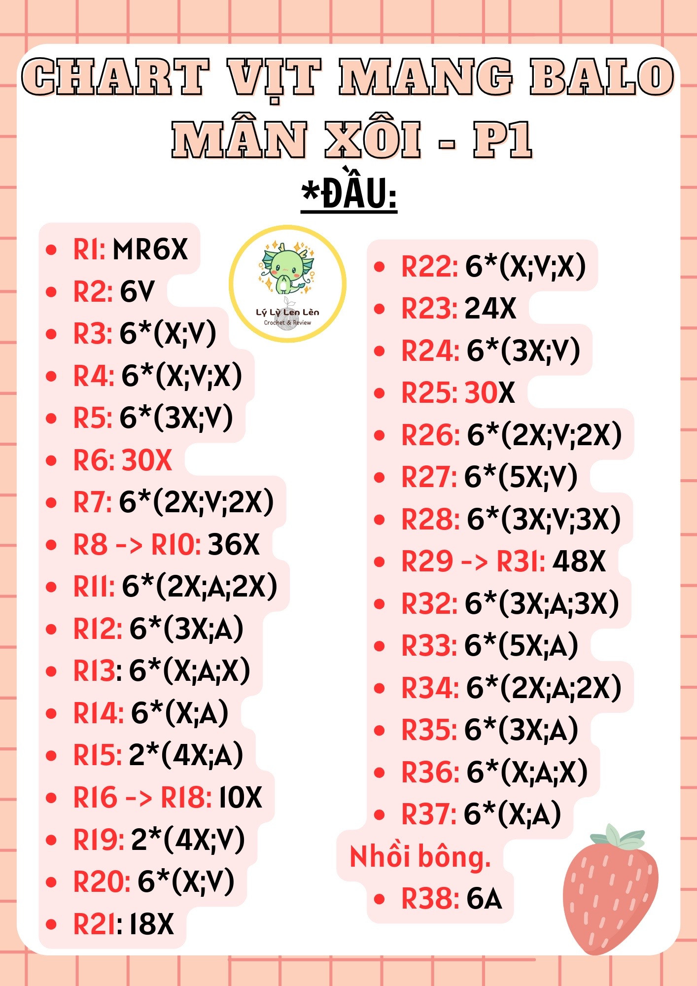 chart móc vịt mang balo mân xôi