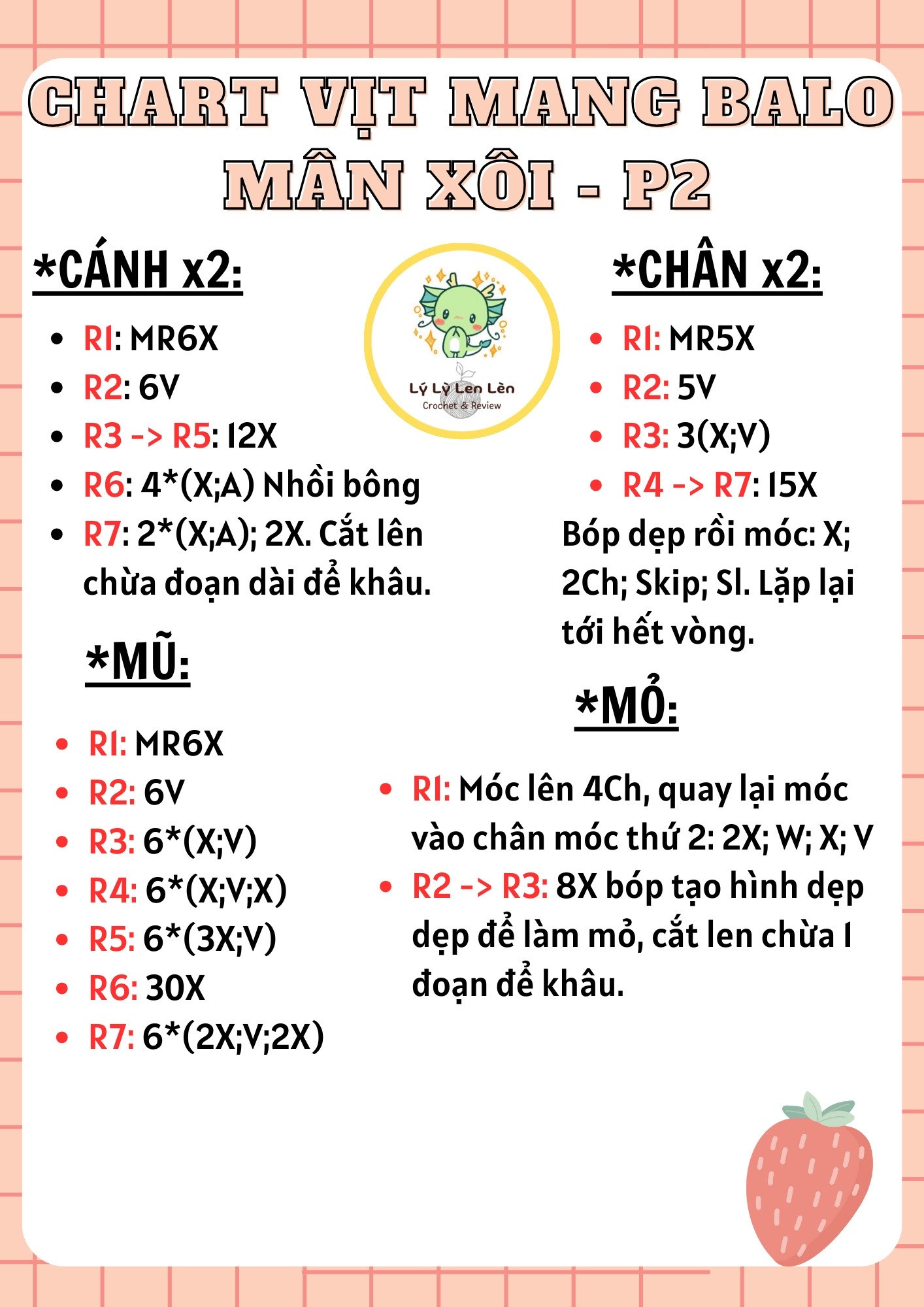 chart móc vịt mang balo mân xôi