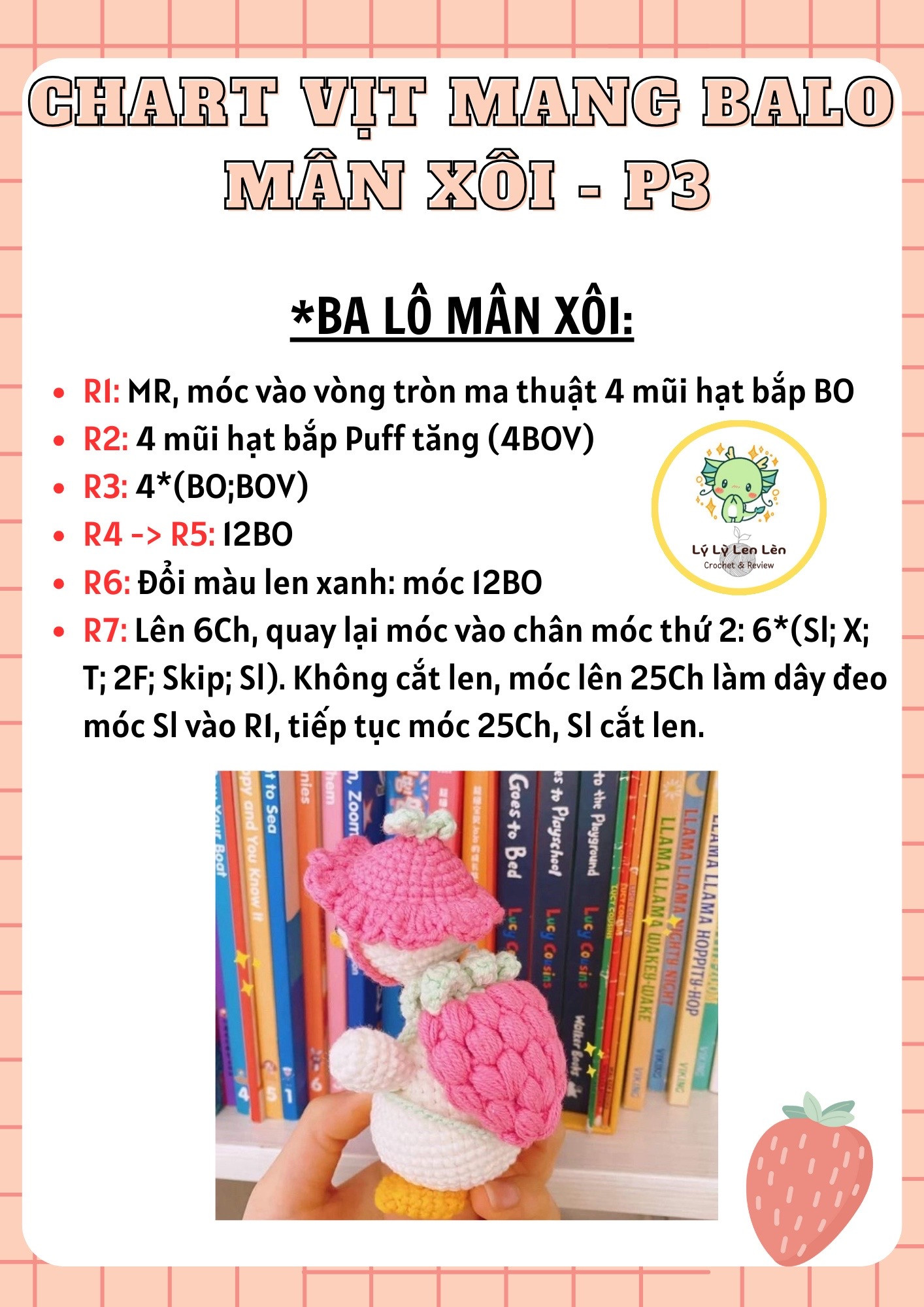 chart móc vịt mang balo mân xôi