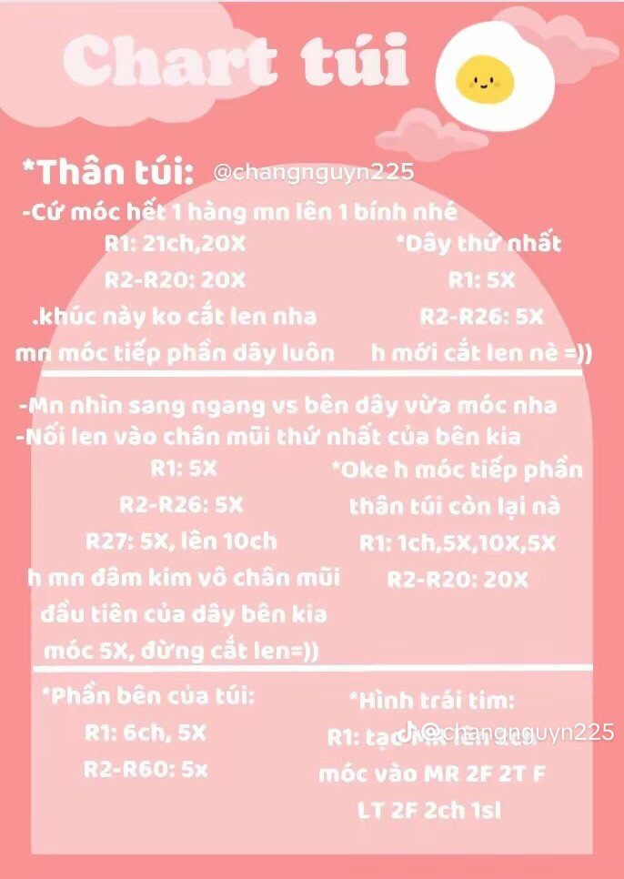 chart túi màu trắng