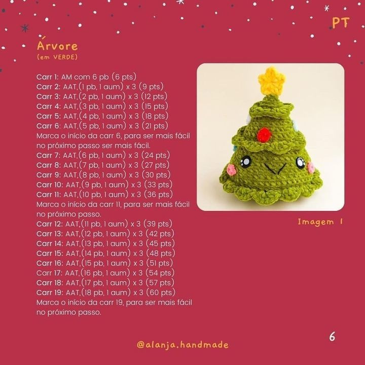 Christmas tree crochet pattern with star on top