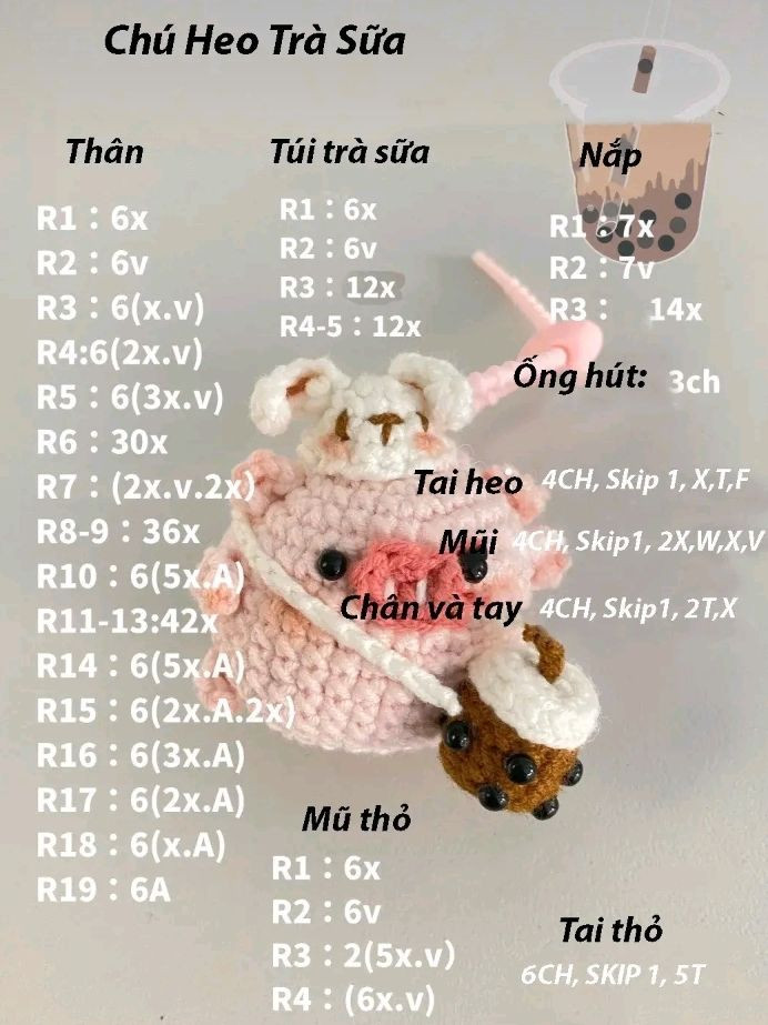 chú heo trà sữa