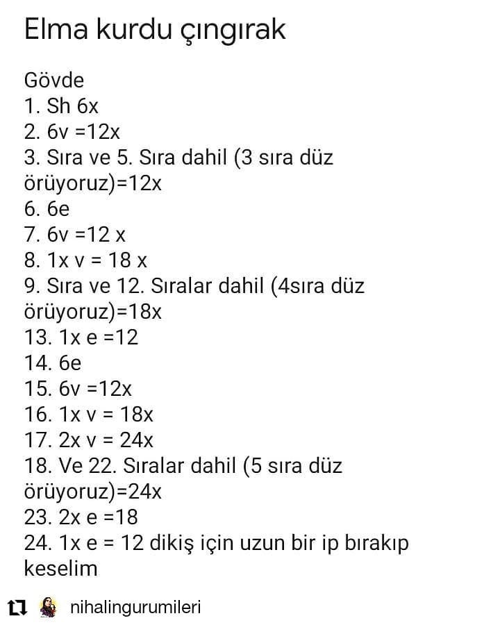 Çıngıraklı yılan, mavi solucan, beyaz gözler, sarı antenler için tığ işi tığ işi modeli.