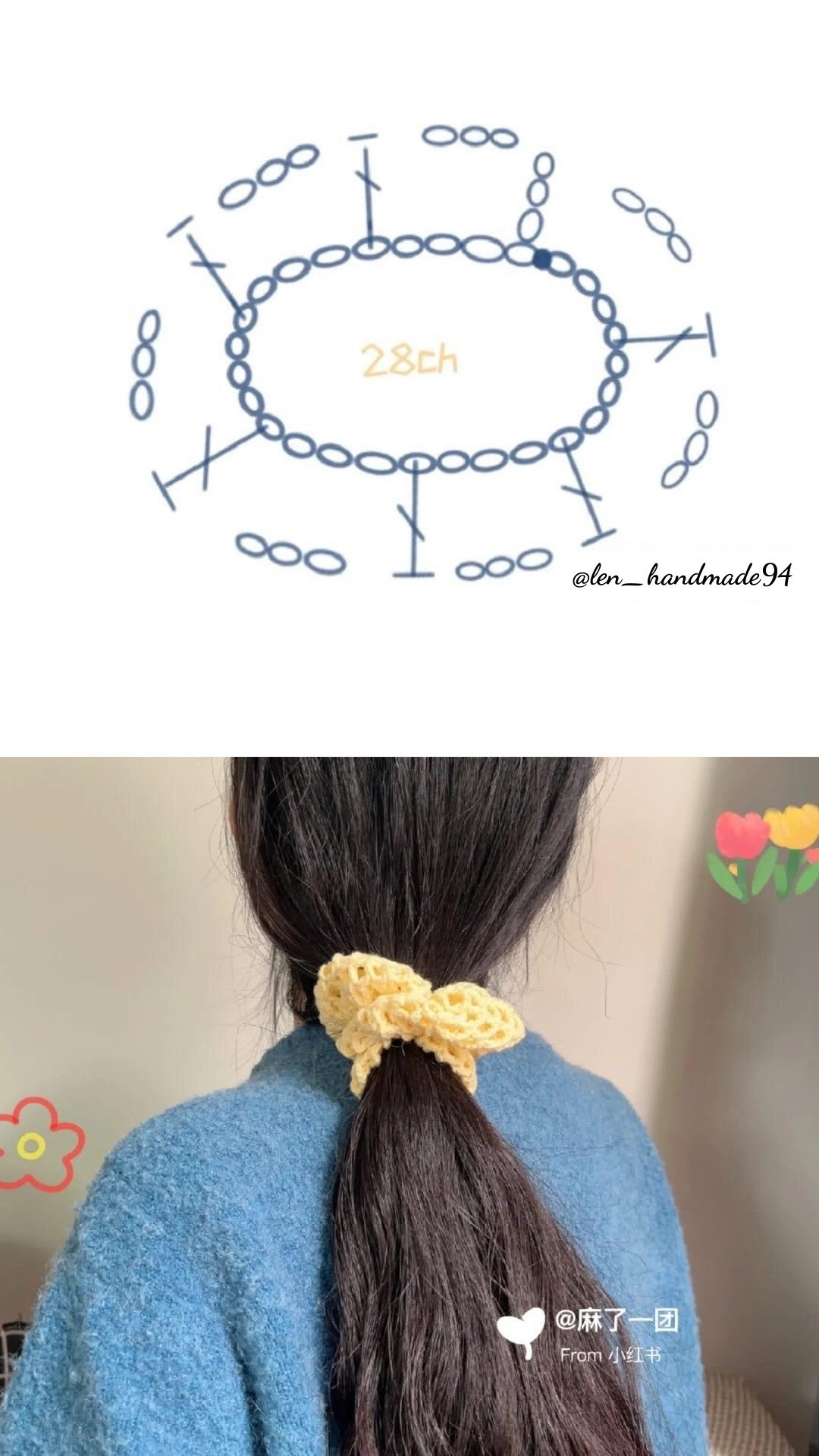 crochet hair tie pattern